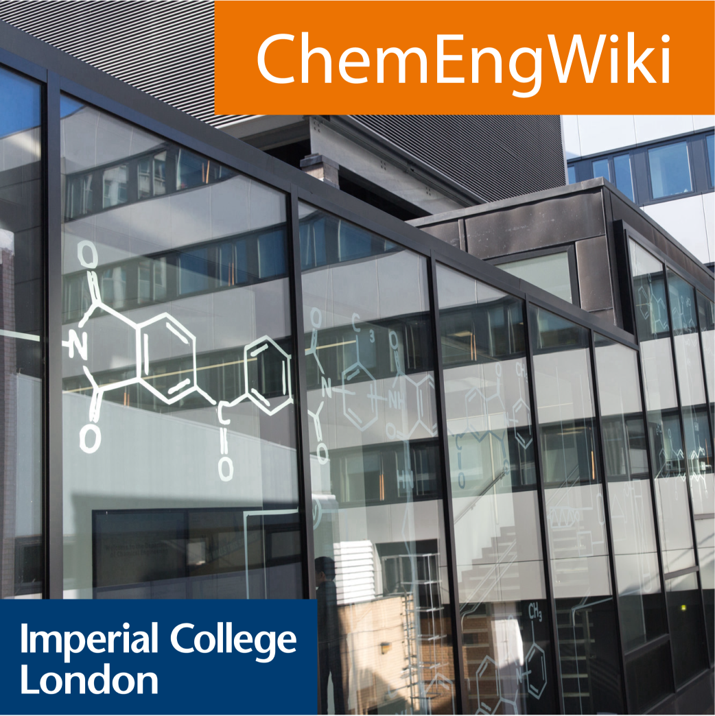 ChemEngwiki logo with the Imperial College ACEX as background